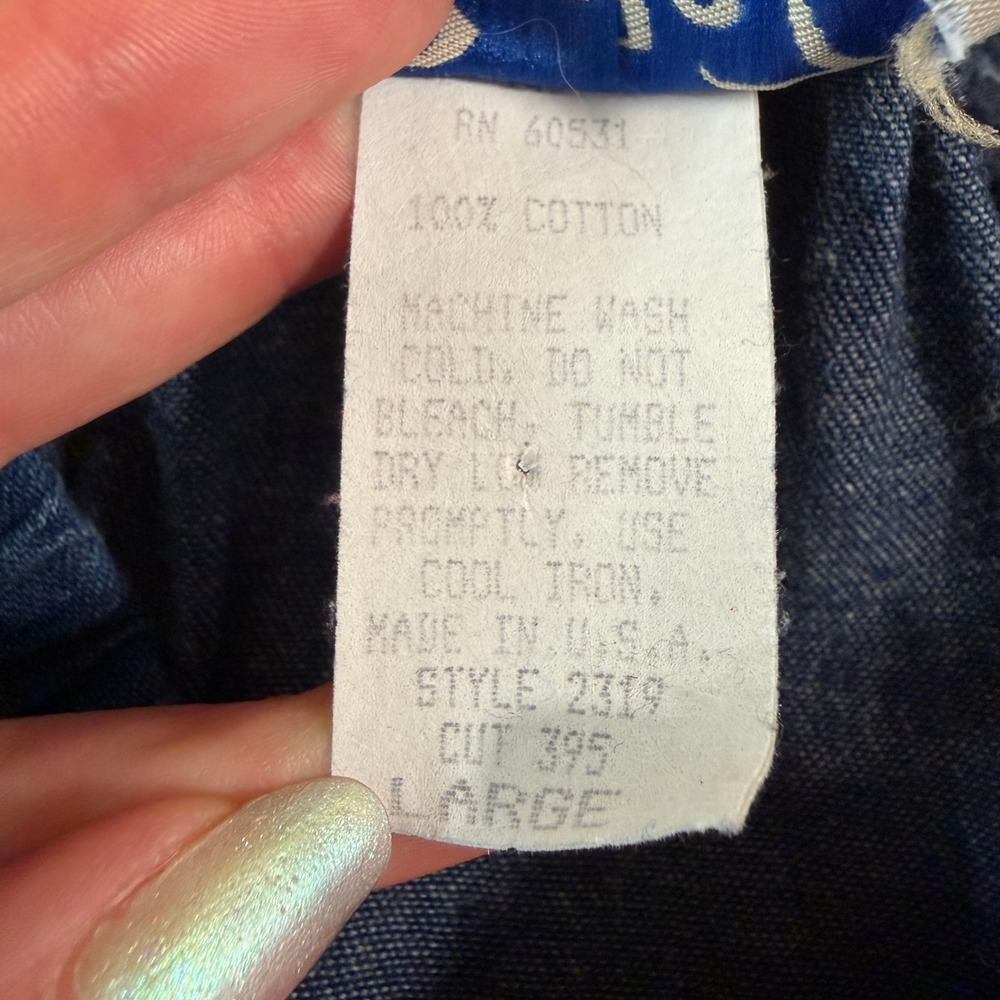 Vintage Circle T by Marilyn Lenox Denim Midi Skirt Size L Western Modest Prairie - Picture 5 of 8